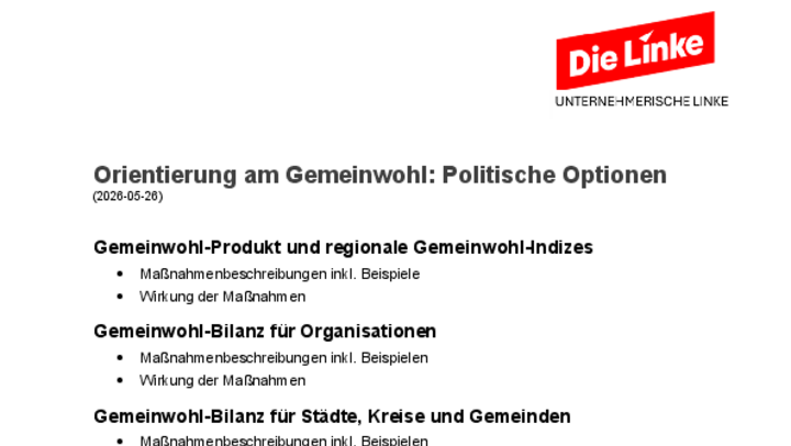 Orientierung am Gemeinwohl: Politische Optionen
