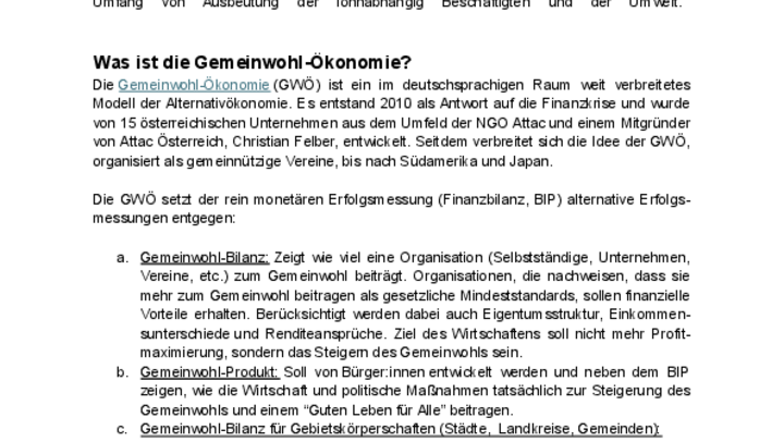Positionspapier: GWÖ und Die Linke